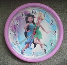 Disney Fairies Tinkerbell Wanduhr Kinderuhr, rosa-bunt, Ø 25 cm