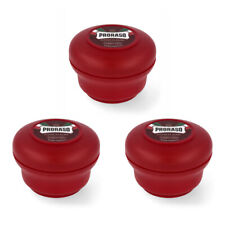 3x PRORASO Rasierseife Tiegel rot starke Barthaare 150ml Sandelholz &Kakaobutter