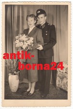 Portrait Soldat KVP Volkspolizei Uniform Polizei Mütze Orden Bischofswerda U221