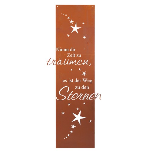 Edelrost schild gedichttafel - edelrost,