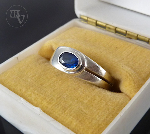 Silberring mit blauem stein - mit,