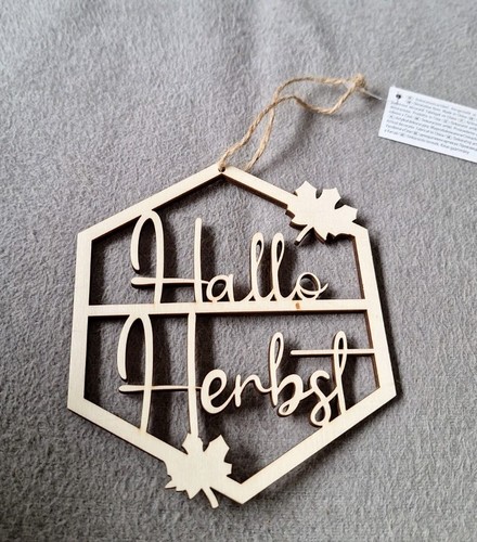 Hallo herbst holzschild - hallo,