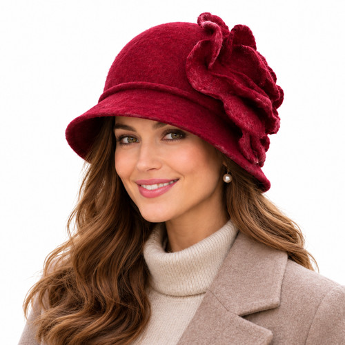 Burgunder merinowolle cloche - merinowolle,