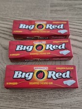 3 PACKUNGEN A 10 DRAGEE wrigley's Big Red Zuckerfrei Kaugummi Wrigley Retro 90er