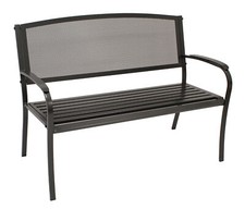 Gartenbank Metallbank Gartenmöbel Bank Parkbank COMO 2-sitzer Streckmetall grau