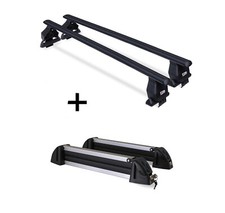 Dachträger Tema Stahl+Skiträger 4Paar Ski für für Mercedes E-Klasse W210 95-02