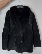 Mädchen Damen Lederjacke Toscana Pelz Retro Vintage Größe S schwarz 70ziger