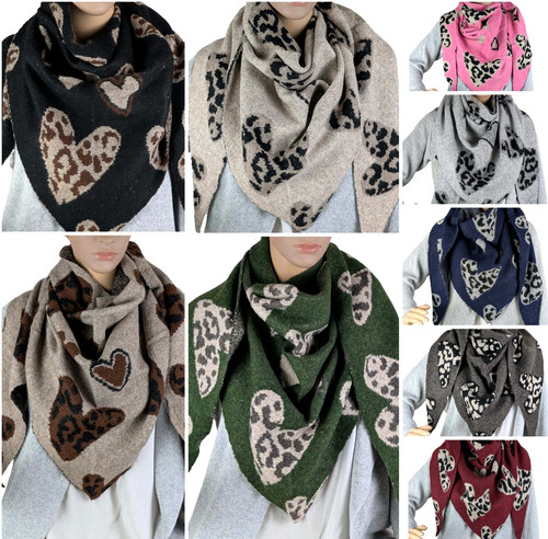 Leo herz print - leo-herz-print, dreieckstuch