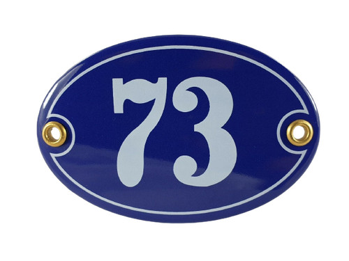 Emaille hausnummer oval 73 - hausnummer, nr.