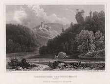 Spangenberg u. Erfenstein b. Lambrecht Original Stahlstich Frommel 1885