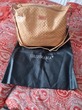 Ital. grosse Damengurthandtasche, geflochten, umweltfreundlich,  aus Zellulose 