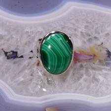 Malachit Ring, 925er Silber, Edelsteinring (21377), Edelsteinschmuck