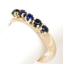 Alter Damenring Beisteckring 8 Karat 333 Gold Gelbgold Saphire 2,41 g Gr. 57