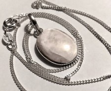 925 ECHT SILBER *** Kleiner Regenbogen-Mondstein  (Labradorit) Anhänger,oval