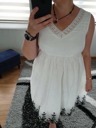 Umstandskleid creme schwarz - umstandskleid,