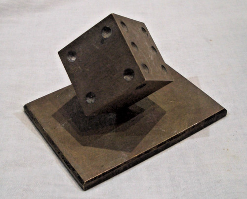 Würfel messing auf - messing,