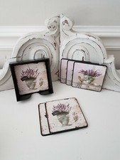 6er-Set Untersetzer Lavendel