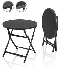 Gartentisch Glastisch Klapptisch Bistrotisch rund 70cm Ø Balkon Camping klappbar