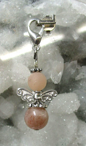 Mondstein rosa engel charm - mondstein,