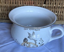 Nachttopf Nacht Topf Keramik Deko Hochzeit weiß creme Vintage Retro