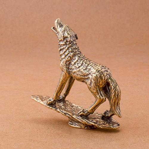 Messing wolf statue - messing-wolf-statue,, tiere