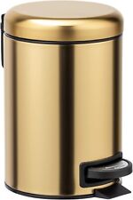 WENKO Kosmetik Treteimer Leman Gold matt 3L Edelstahl Mülleimer NEU R2602