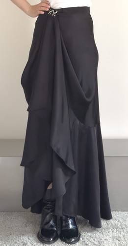 Drapierter satin maxirock - drapierter,