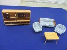 G5677)  alt Puppenstube Puppenhaus Möbel  DDR Design Wohnzimmer 