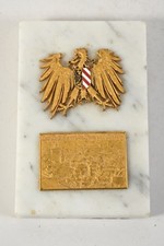 Q40W35- Antiker Briefbeschwerer Nürnberg mit Adler Marmor & Messing um 1900