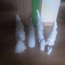 Weiße Weihnacht  - 7 Teile - Keramik