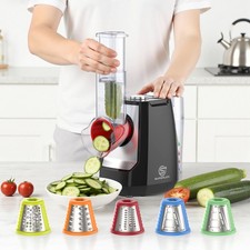 SUPERLEX Elektrische Käsereibe Gemüsehobel Gemüseschneider für Karotten, Gurke