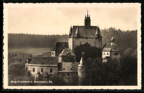 Ansichtskarte kriebstein burg - ansichtskarte, kriebstein,