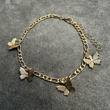 Fußkette vergoldet 25cm Schmetterlinge gold Kette Damen Schmuck Sommer Geschenk