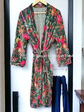 Luxus Samt Vogel Druck Kimono