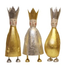 stimmungsvolle Dekofigur König zum stellen in gold und silber mit Krone