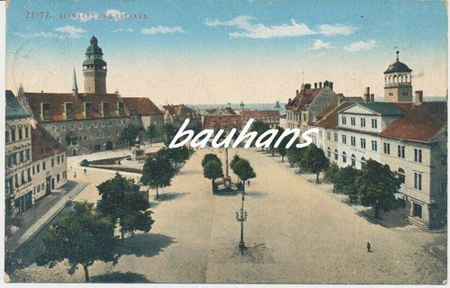 Zeitz altmarkt und rathaus - ak,