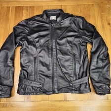 G Star Raw Herren 100% echtes Lammleder Chopper Jacke schwarz Größe L