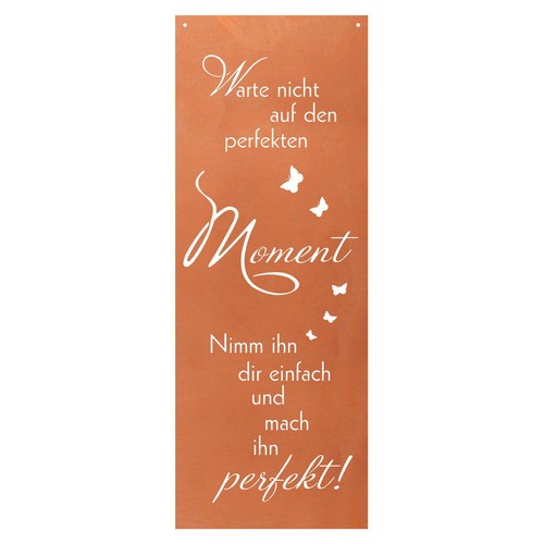 Edelrost schild gedichttafel - edelrost,