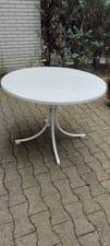 Garten-/ Terrassentisch weiß, rund, Kunststoff