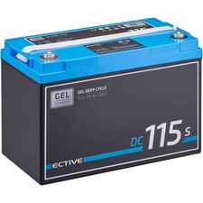 ECTIVE Deep Cycle Blei Gel Batterie 12V 115Ah mit Display Wohnmobil Solar Camper