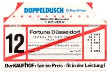 Ticket BL 1. FC Köln - Fortuna Düsseldorf 1982/83