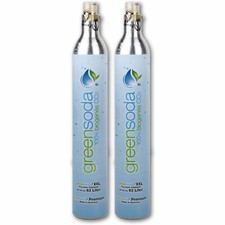 Gasflaschen greensoda CO2 Zylinder 2x 450 g gefüllt Kohlensäure Getränkesprudler