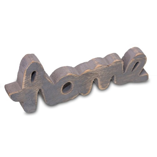Holzschrift home blau - home,,