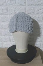 Dicke Strick Mütze für Damen, Chenille Wolle, warm,hellgrau, gr. 52-55, neu