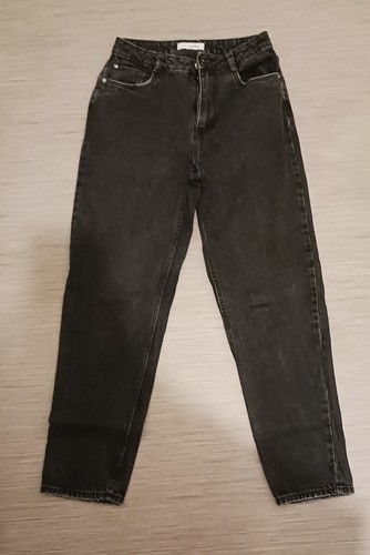 Mom jeans schwarz verwaschen - mom,