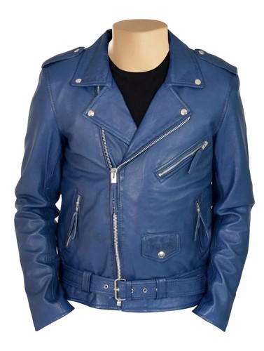 Herren blau leder - leder, biker