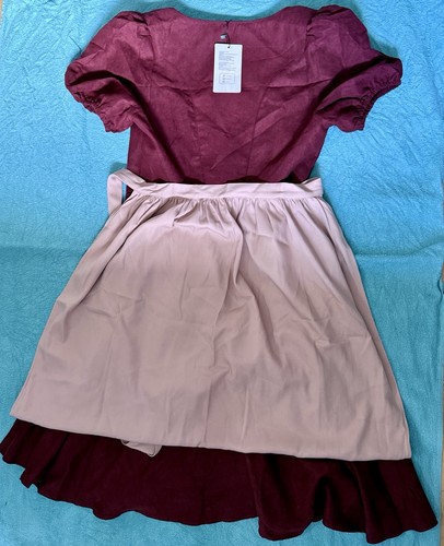 Dirndl mit schürze - mit, weinrot