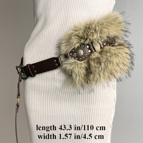 Pelz ledergürtel damen punk - ledergürtel,