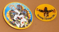 2 St. ältere Anstecker Überlingen Narrenzunft NZÜ 1998+Narrentag ÜB 2006