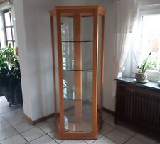 Vitrine, Glas- Ausstellungs- Sammler-Schrank, 5-eckig drehbar Holz Einzelstück